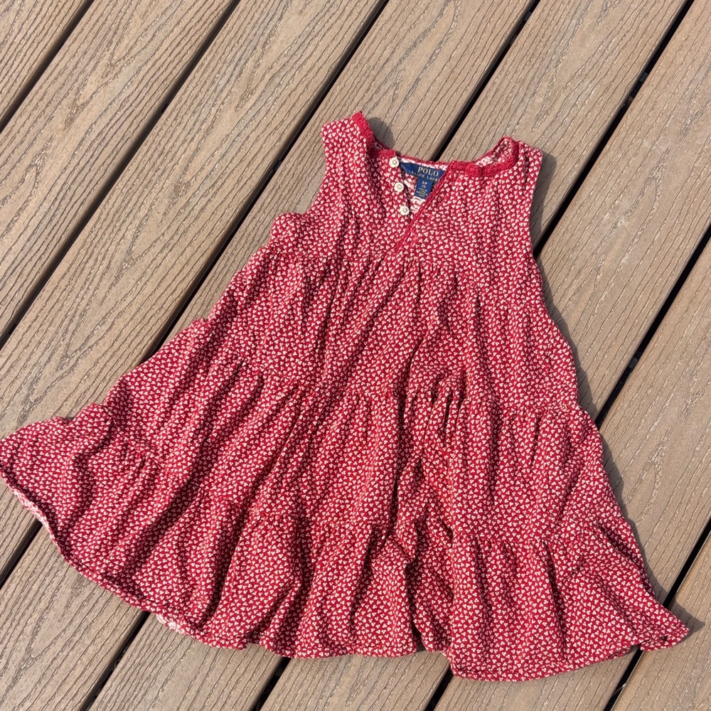 Ralph Lauren red floral Tiered Sundress